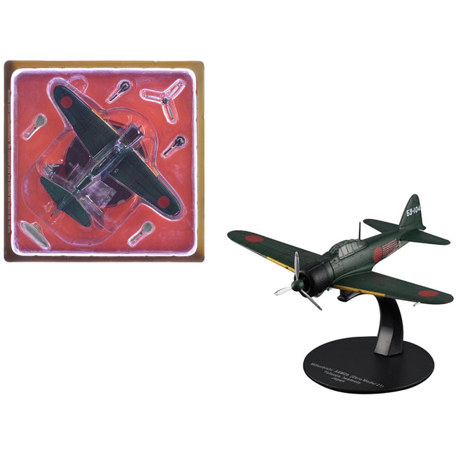 Mitsubishi A6M2B (Zero Model 21) Aircraft "Tetsuzo Iwamoto 253rd Naval Flying Group" Imperial Japanese Navy Air Service 1/72 Diecast Model by DeAgostini-Other-ModelCars.com