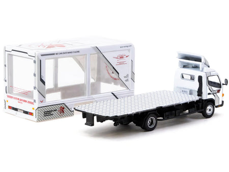 Mitsubishi Fuso Canter Mobile Display Truck RHD (Right Hand Drive) "EVA Racing" White with Graphics "Truck64" Series 1/64 Diecast Model Car by Tarmac Works-Tarmac Works-ModelCars.com