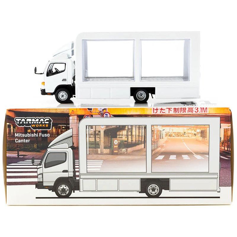 Mitsubishi Fuso Canter Mobile Display Truck RHD (Right Hand Drive) White "Truck64" Series 1/64 Diecast Model by Tarmac Works-Tarmac Works-ModelCars.com