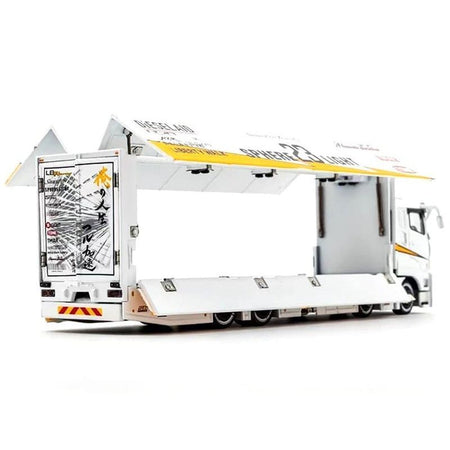 Mitsubishi Fuso Super Great Transporter RHD (Right Hand Drive) "Liberty Walk LB - Trucks" White with Graphics 1/64 Diecast Model by GCD - GCD - ModelCars.com