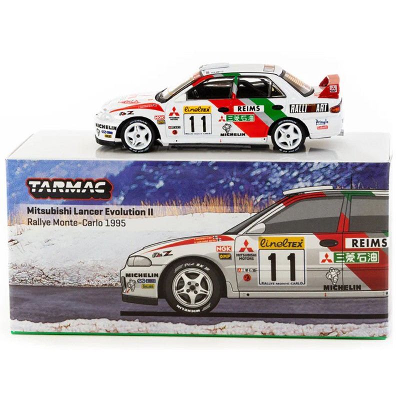 Mitsubishi Lancer Evolution II RHD (Right Hand Drive) 11 Tommi Makinen - Seppo Harjanne "Rallye Monte - Carlo" (1995) "Global64" Series 1/64 Diecast Model by Tarmac Works - Tarmac Works - ModelCars.com