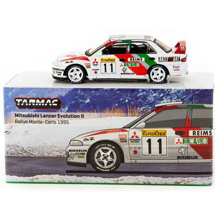 Mitsubishi Lancer Evolution II RHD (Right Hand Drive) #11 Tommi Makinen - Seppo Harjanne "Rallye Monte-Carlo" (1995) "Global64" Series 1/64 Diecast Model by Tarmac Works-Tarmac Works-ModelCars.com