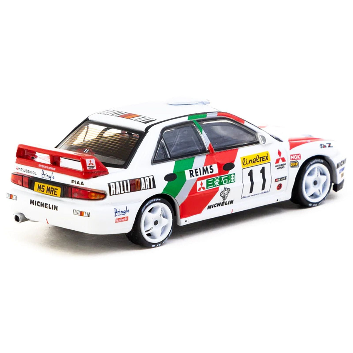 Mitsubishi Lancer Evolution II RHD (Right Hand Drive) #11 Tommi Makinen - Seppo Harjanne "Rallye Monte-Carlo" (1995) "Global64" Series 1/64 Diecast Model by Tarmac Works-Tarmac Works-ModelCars.com