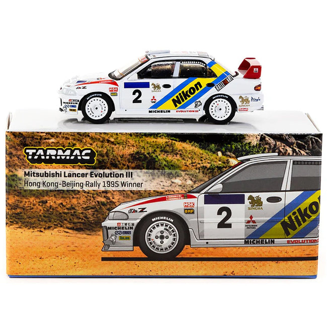 Mitsubishi Lancer Evolution III 2 Kenneth Eriksson - Staffan Parmander Winner "Hong Kong - Beijing Rally" (1995) "Global64" Series 1/64 Diecast Model by Tarmac Works - Tarmac Works - ModelCars.com