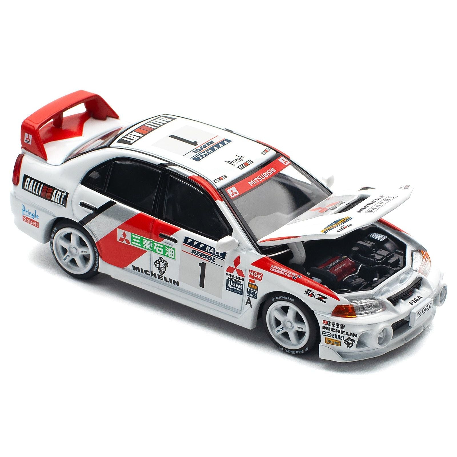 Mitsubishi Lancer Evolution IV RHD (Right Hand Drive) 1 Tommi Makinen - Seppo Harjanne Winner "Rally de Catalunya" (1997) 1/64 Diecast Model Car by Pop Race - Pop Race - ModelCars.com