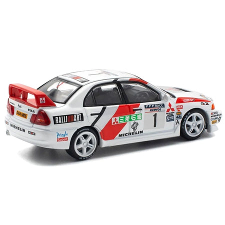 Mitsubishi Lancer Evolution IV RHD (Right Hand Drive) 1 Tommi Makinen - Seppo Harjanne Winner "Rally de Catalunya" (1997) 1/64 Diecast Model Car by Pop Race - Pop Race - ModelCars.com