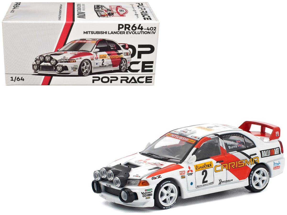 Mitsubishi Lancer Evolution IV RHD (Right Hand Drive) 2 Richard Burns - Robert Reid "Monte Carlo Rally" (1998) 1/64 Diecast Model Car by Pop Race-Pop Race-ModelCars.com