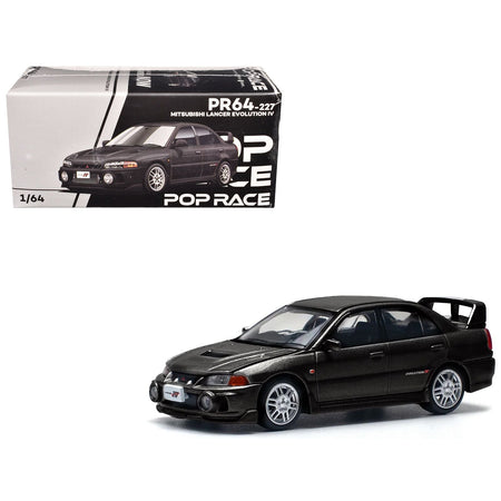 Mitsubishi Lancer Evolution IV RHD (Right Hand Drive) Pyrenees Black Pearl 1/64 Diecast Model Car by Pop Race-Pop Race-ModelCars.com