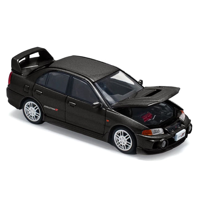 Mitsubishi Lancer Evolution IV RHD (Right Hand Drive) Pyrenees Black Pearl 1/64 Diecast Model Car by Pop Race-Pop Race-ModelCars.com