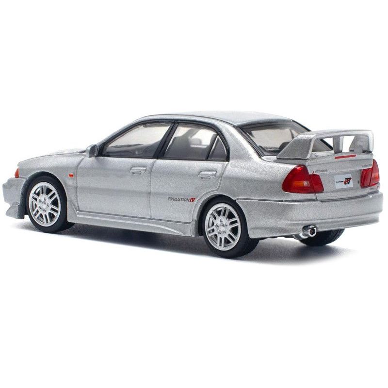 Mitsubishi Lancer Evolution IV RHD (Right Hand Drive) Steel Silver Metallic 1/64 Diecast Model Car by Pop Race - Pop Race - ModelCars.com