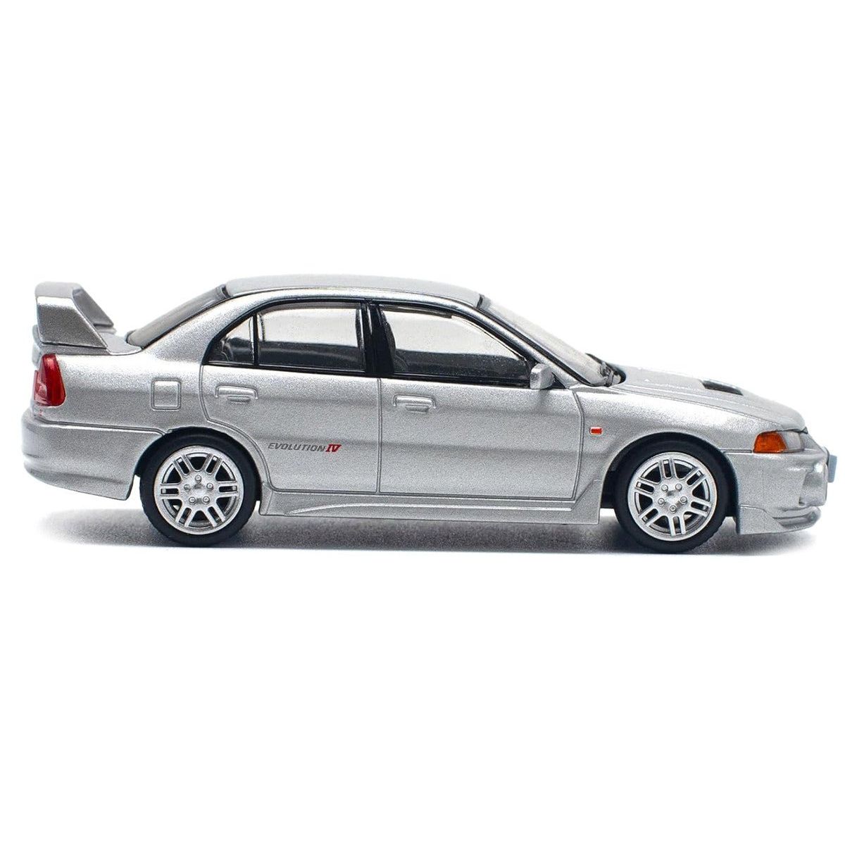 Mitsubishi Lancer Evolution IV RHD (Right Hand Drive) Steel Silver Metallic 1/64 Diecast Model Car by Pop Race - Pop Race - ModelCars.com