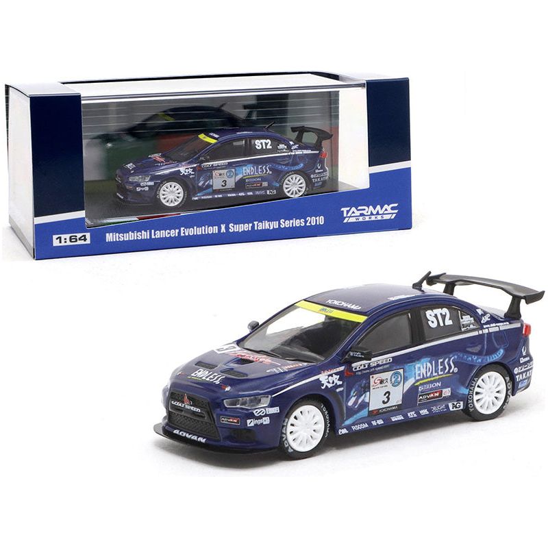 Mitsubishi Lancer Evolution X 3 Mineo / Murata / Yamauchi "Super Taikyu" Series (2010) 1/64 Diecast Model Car by Tarmac Works - Tarmac Works - ModelCars.com