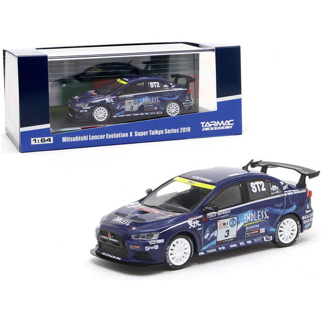 Mitsubishi Lancer Evolution X 3 Mineo / Murata / Yamauchi "Super Taikyu" Series (2010) 1/64 Diecast Model Car by Tarmac Works - Tarmac Works - ModelCars.com