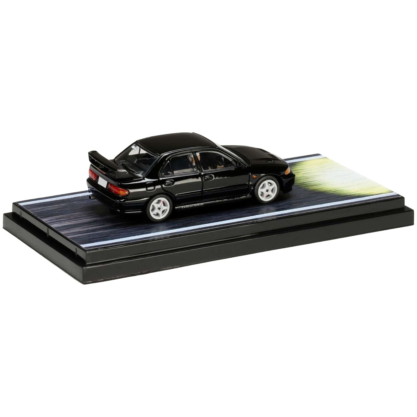 Mitsubishi Lancer RS Evolution III RHD (Right Hand Drive) Black "Emperor" with Kyoichi Sudo Driver Figure "Initial D" (1995 - 2013) 1/64 Diecast Model Car by Hobby Japan - Hobby Japan - ModelCars.com