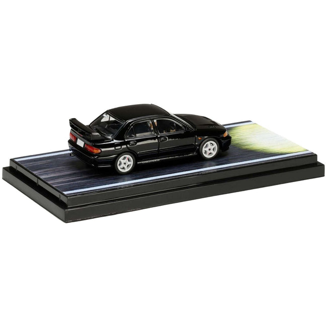 Mitsubishi Lancer RS Evolution III RHD (Right Hand Drive) Black "Emperor" with Kyoichi Sudo Driver Figure "Initial D" (1995-2013) 1/64 Diecast Model Car by Hobby Japan-Hobby Japan-ModelCars.com