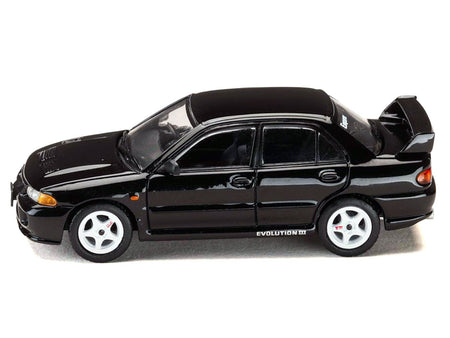Mitsubishi Lancer RS Evolution III RHD (Right Hand Drive) Black "Initial D" (1995-2013) Manga "Diorama Set Series" 1/64 Diecast Model car by Hobby Japan-Hobby Japan-ModelCars.com