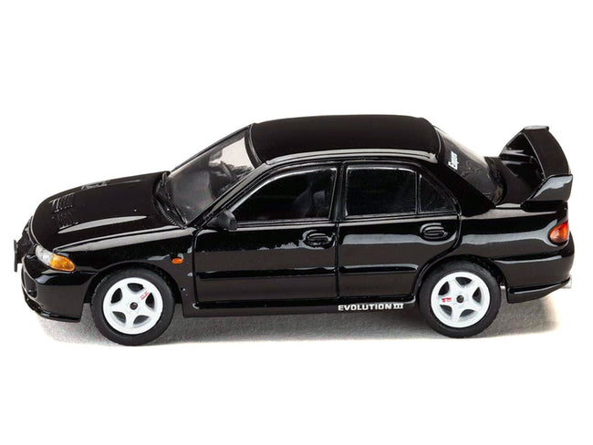 Mitsubishi Lancer RS Evolution III RHD (Right Hand Drive) Black "Initial D" (1995-2013) Manga "Diorama Set Series" 1/64 Diecast Model car by Hobby Japan-Hobby Japan-ModelCars.com