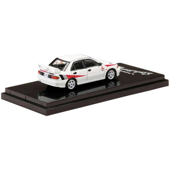 Mitsubishi Lancer RS Evolution III RHD (Right Hand Drive) Scortia White with Red Rally Stripes 1/64 Diecast Model Car by Hobby Japan-Hobby Japan-ModelCars.com