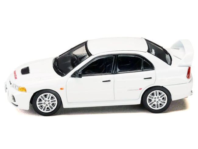 Mitsubishi Lancer RS Evolution IV RHD (Right Hand Drive) "MonStar" White "Initial D" (1995-2013) Manga "Diorama Set Series" 1/64 Diecast Model car by Hobby Japan-Hobby Japan-ModelCars.com