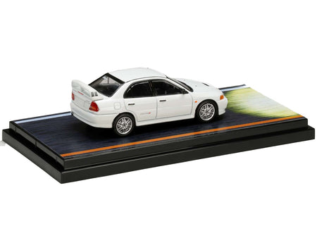 Mitsubishi Lancer RS Evolution IV RHD (Right Hand Drive) White "Monstar" with Seiji Iwaki Driver Figure "Initial D" (1995-2013) Manga 1/64 Diecast Model Car by Hobby Japan-Hobby Japan-ModelCars.com