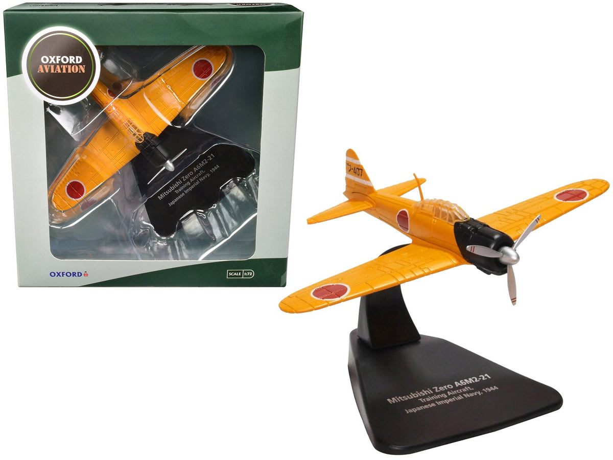 Mitsubishi Zero A6M2-21 Fighter Aircraft "Training Aircraft - Imperial Japanese Navy" (1944) "Oxford Aviation" Series 1/72 Diecast Model Airplane by Oxford Diecast-Oxford Diecast-ModelCars.com