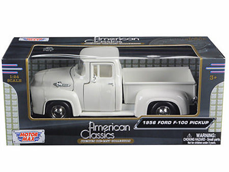 1956 Ford F-100 Pickup Truck White 1/24 Diecast Model Car by Motormax - view 3