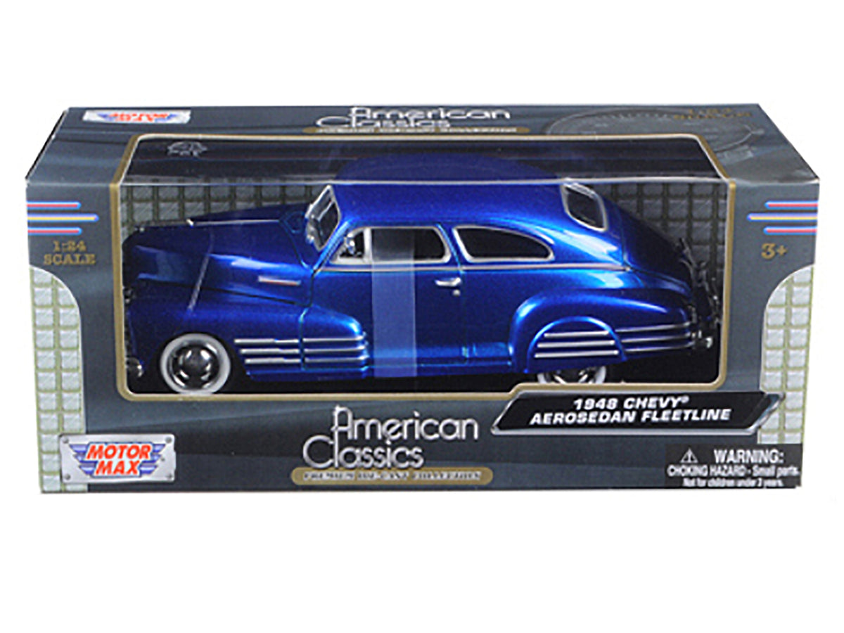 1948 Chevrolet Aerosedan Fleetline Blue 1/24 Diecast Model Car by Motormax - view 3
