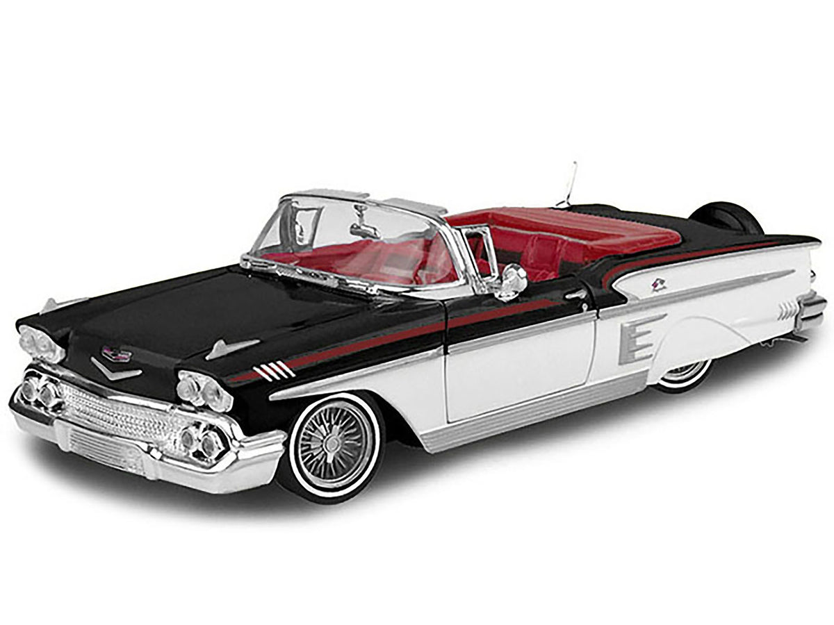 1958 Chevrolet Impala Convertible Lowrider Light Brown with Cream Interior "Get Low" Series 1/24 Diecast Model Car by Motormax - view 2