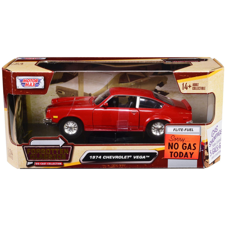 1974 Chevrolet Vega Red "Forgotten Classics" Series 1/24 Diecast Model Car by Motormax