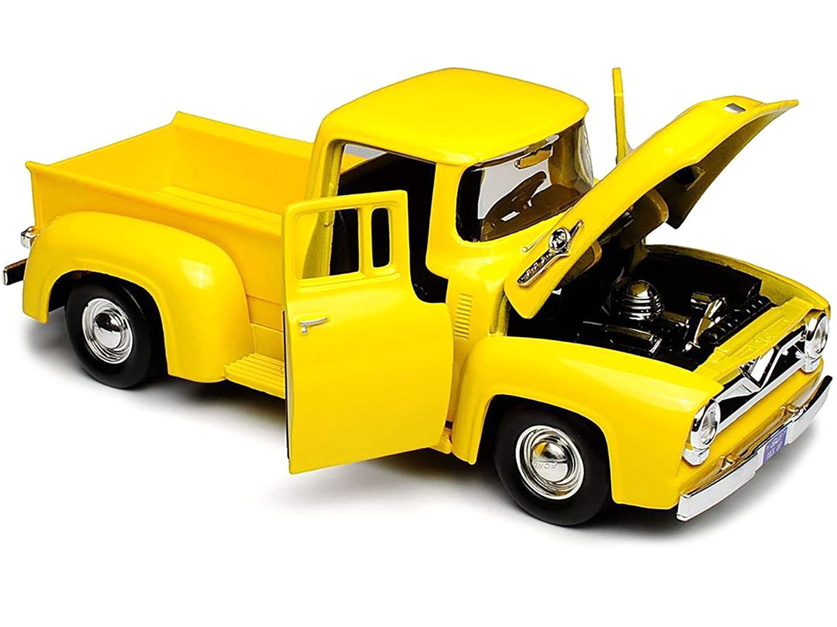 1955 Ford F-100 Pickup Truck Yellow 1/24 Diecast Model Car by Motormax - view 3