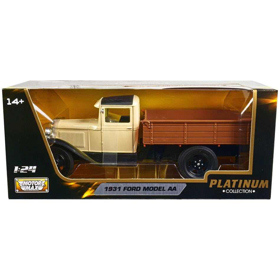 1931 Ford Model AA Pickup Truck Cream and Black "Platinum Collection" Series 1/24 Diecast Model Car by Motormax