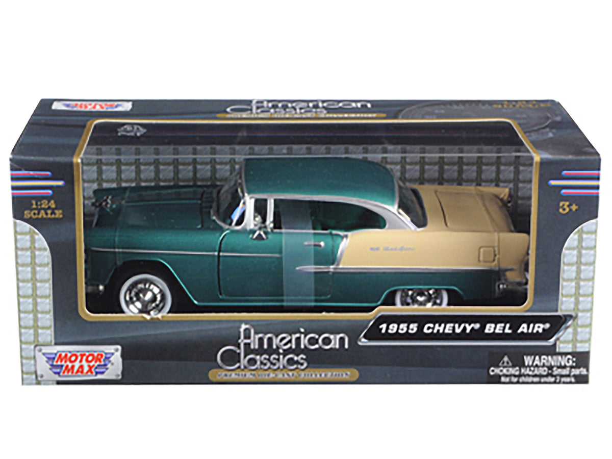 1955 Chevrolet Bel Air Green 1/24 Diecast Model Car by Motormax - view 3