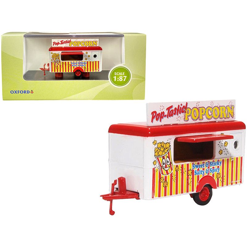 Mobile Food Trailer "Popcorn" 1/87 (HO) Scale Diecast Model by Oxford Diecast - Oxford Diecast - ModelCars.com