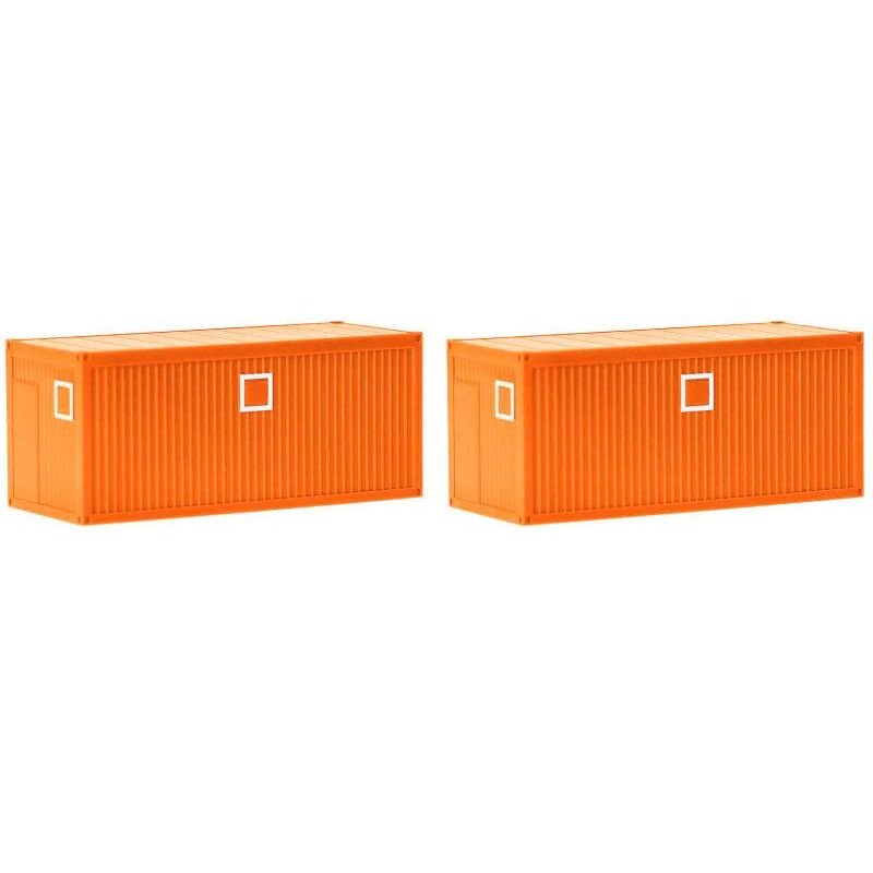 Mobile Offices Orange Set of 2 pieces 1/87 (HO) Plastic Model by Herpa-Herpa-ModelCars.com