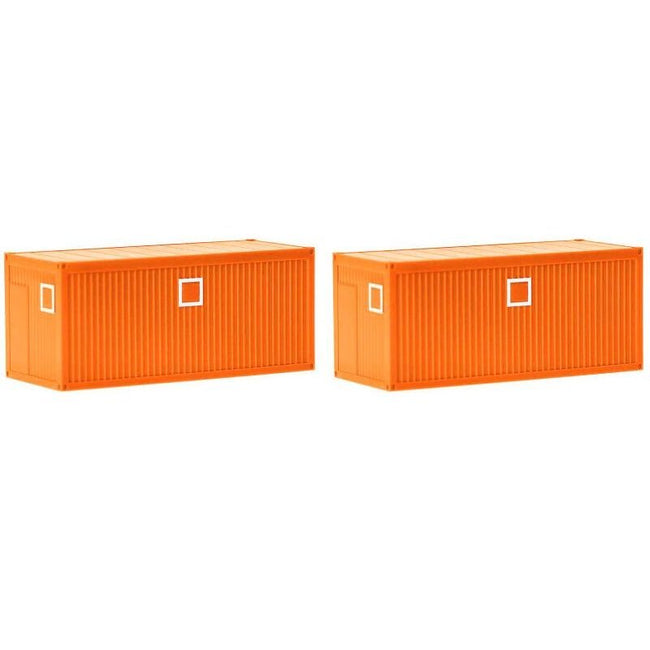 Mobile Offices Orange Set of 2 pieces 1/87 (HO) Plastic Model by Herpa-Herpa-ModelCars.com