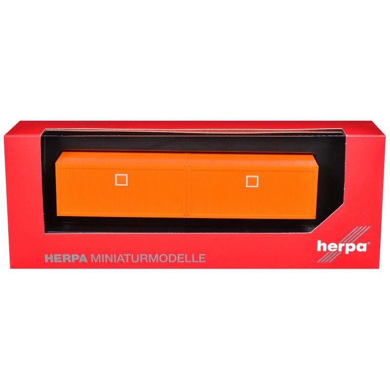 Mobile Offices Orange Set of 2 pieces 1/87 (HO) Plastic Model by Herpa - Herpa - ModelCars.com
