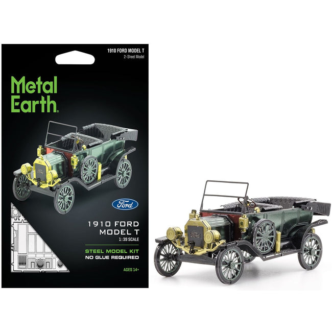 Model Kit 1910 Ford Model T Green (Moderate Difficulty) Steel Model by Metal Earth-Metal Earth-ModelCars.com