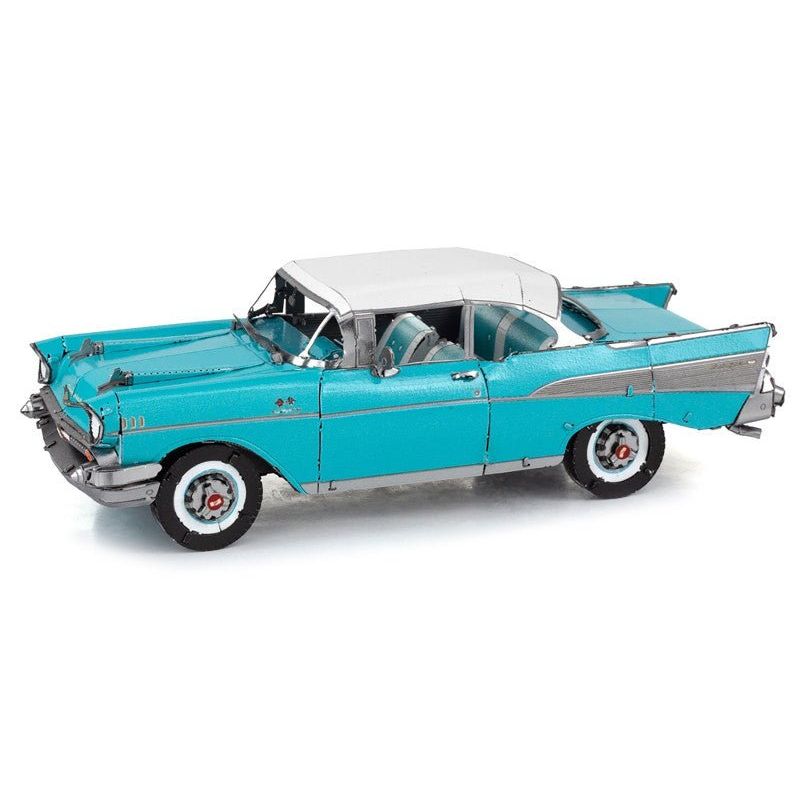 Model Kit 1957 Chevrolet Bel Air Turquoise with White Top (Challenging Difficulty) Steel Model by Metal Earth - Metal Earth - ModelCars.com