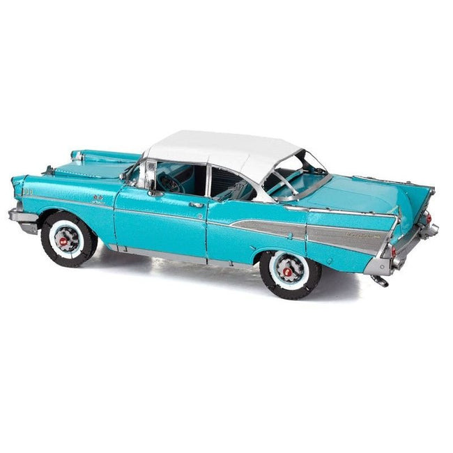 Model Kit 1957 Chevrolet Bel Air Turquoise with White Top (Challenging Difficulty) Steel Model by Metal Earth-Metal Earth-ModelCars.com
