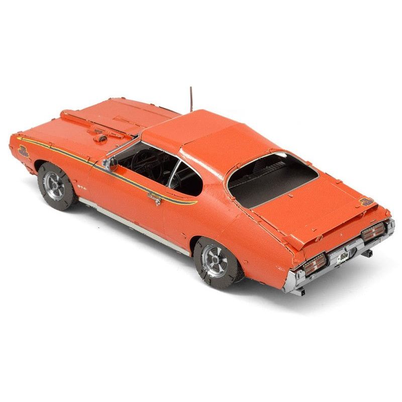 Model Kit 1969 Pontiac GTO Judge Orange with Black Stripes (Moderate Difficulty) Steel Model by Metal Earth - Metal Earth - ModelCars.com