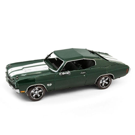 Model Kit 1970 Chevrolet Chevelle SS Green with White Stripes (Challenging Difficulty) Steel Model by Metal Earth - Metal Earth - ModelCars.com