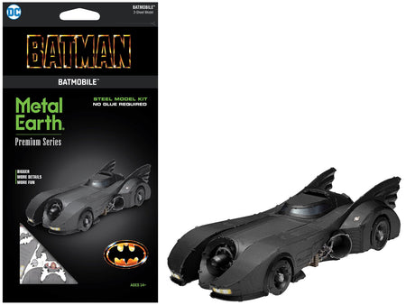 Model Kit 1989 Batmobile Black "Batman" (1989) Movie (Challenging Difficulty) Steel Model by Metal Earth-Metal Earth-ModelCars.com