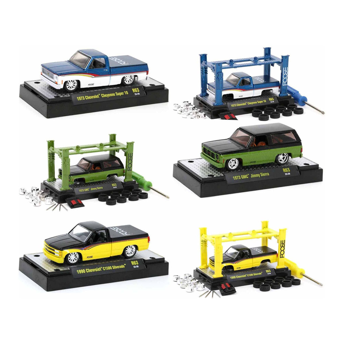 Model Kit 3 piece Car Set Release 63 Limited Edition to 9250 pieces Worldwide 1/64 Diecast Model Cars by M2 Machines-M2-ModelCars.com