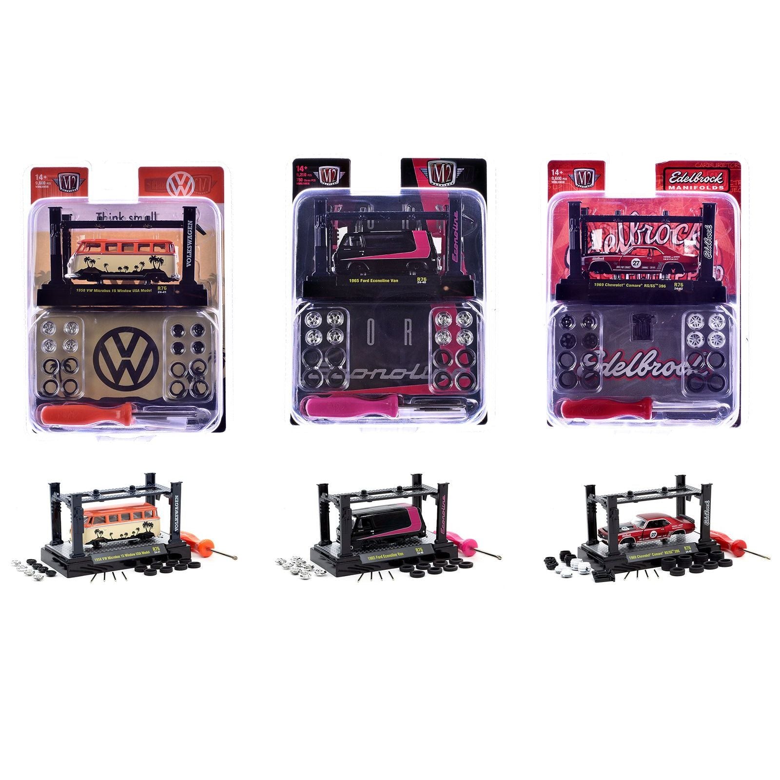 Model Kit 3 piece Car Set Release 76 Limited Edition to 9600 pieces Worldwide 1/64 Diecast Model Cars by M2 Machines - M2 - ModelCars.com