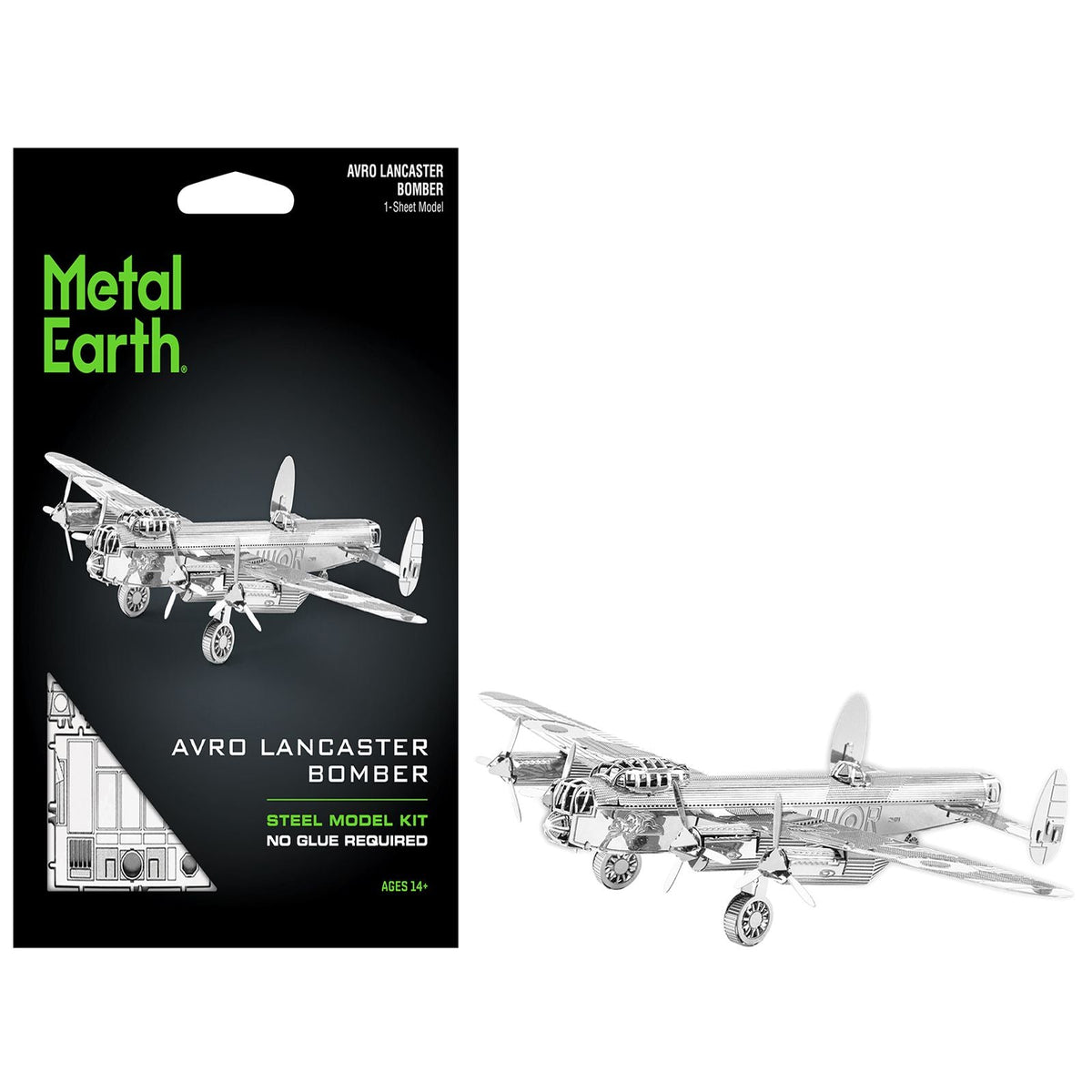 Model Kit Avro Lancaster Bomber Aircraft "Royal Air Force" (Moderate Difficulty) Steel Model by Metal Earth-Metal Earth-ModelCars.com