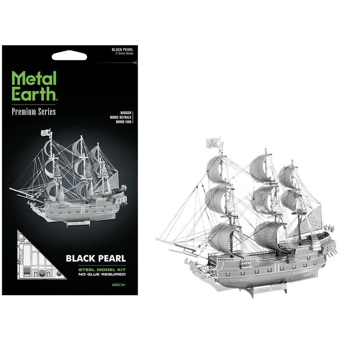 Model Kit Black Pearl Ship (Challenging Difficulty) Steel Model by Metal Earth - Metal Earth - ModelCars.com