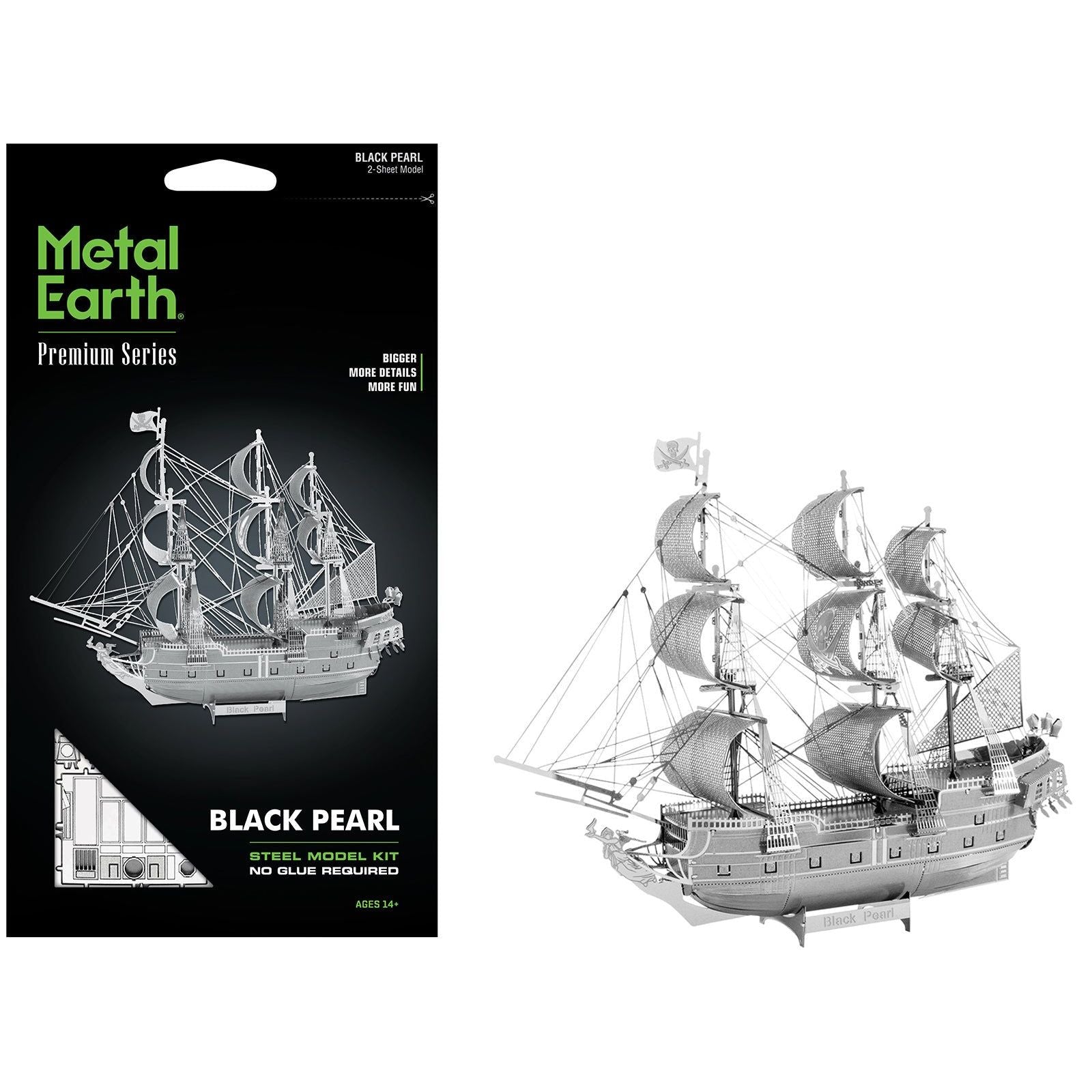 Model Kit Black Pearl Ship (Challenging Difficulty) Steel Model by Metal Earth - Metal Earth - ModelCars.com