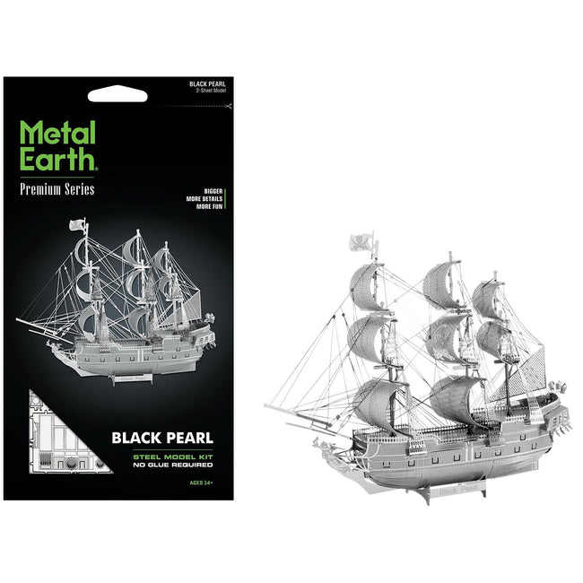 Model Kit Black Pearl Ship (Challenging Difficulty) Steel Model by Metal Earth-Metal Earth-ModelCars.com