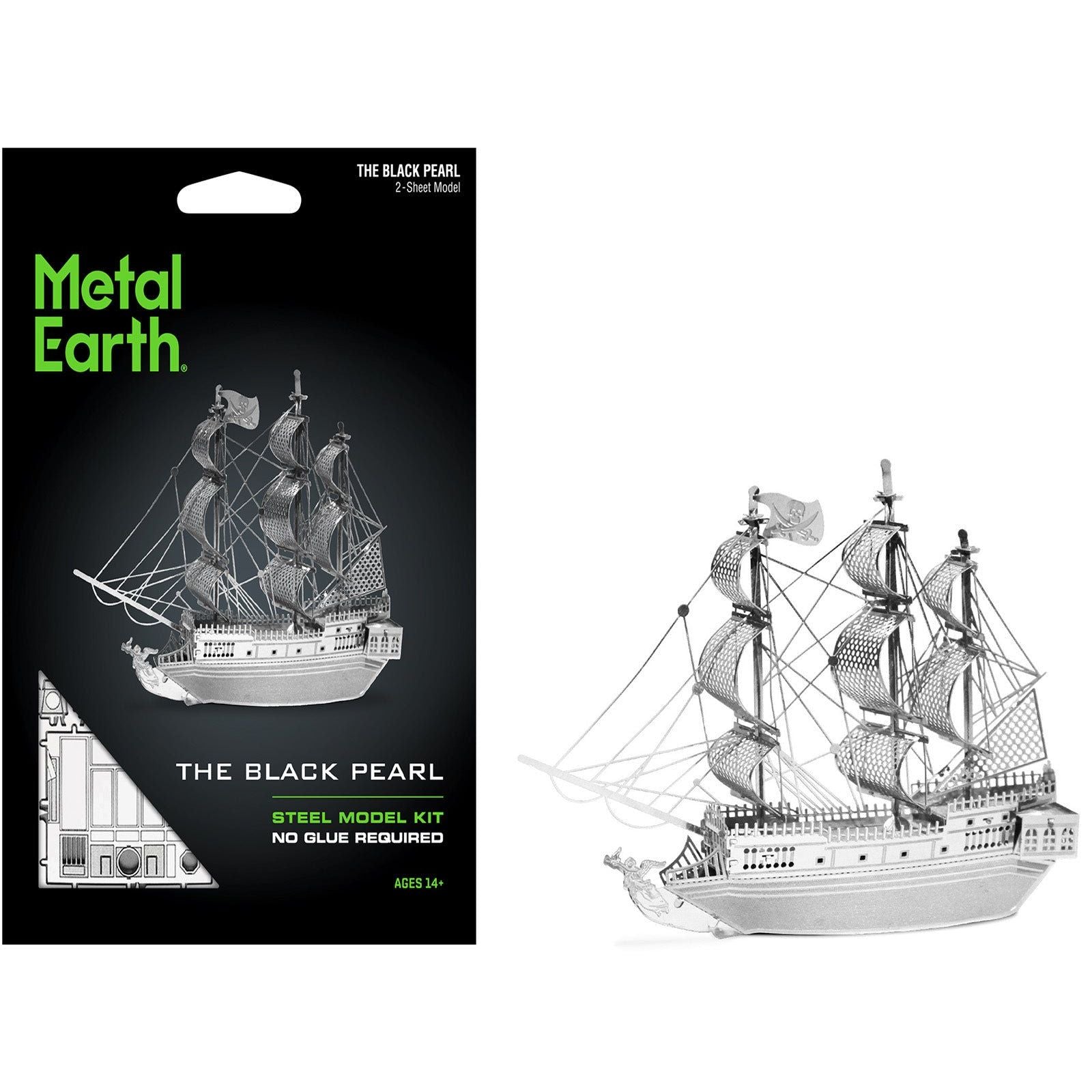 Model Kit Black Pearl Ship (Moderate Difficulty) Steel Model by Metal Earth - Metal Earth - ModelCars.com