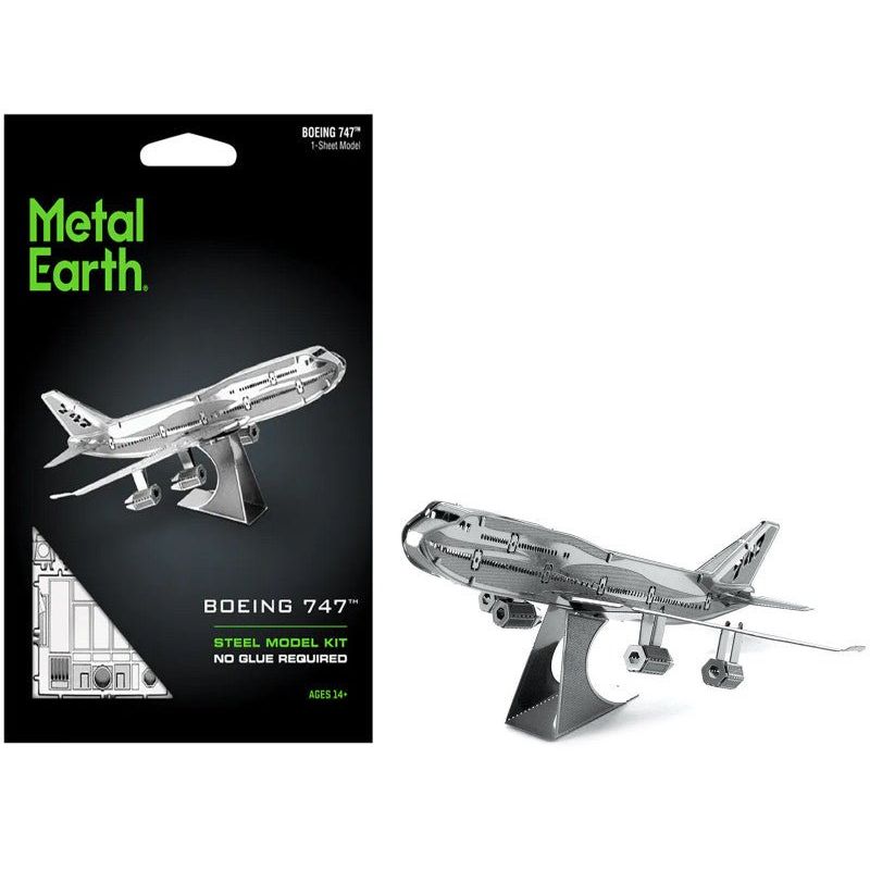 Model Kit Boeing 747 Commercial Aircraft (Easy Difficulty) Steel Model by Metal Earth - Metal Earth - ModelCars.com